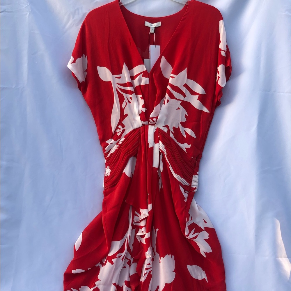 Red floral dress